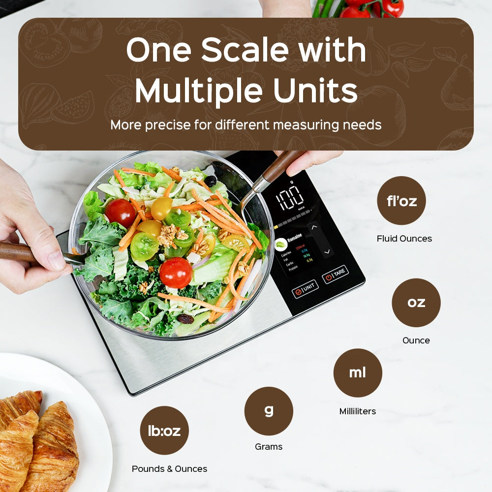 NutraScale – Bilancia Smart da Cucina con Analisi Nutrizionale e App Integrata